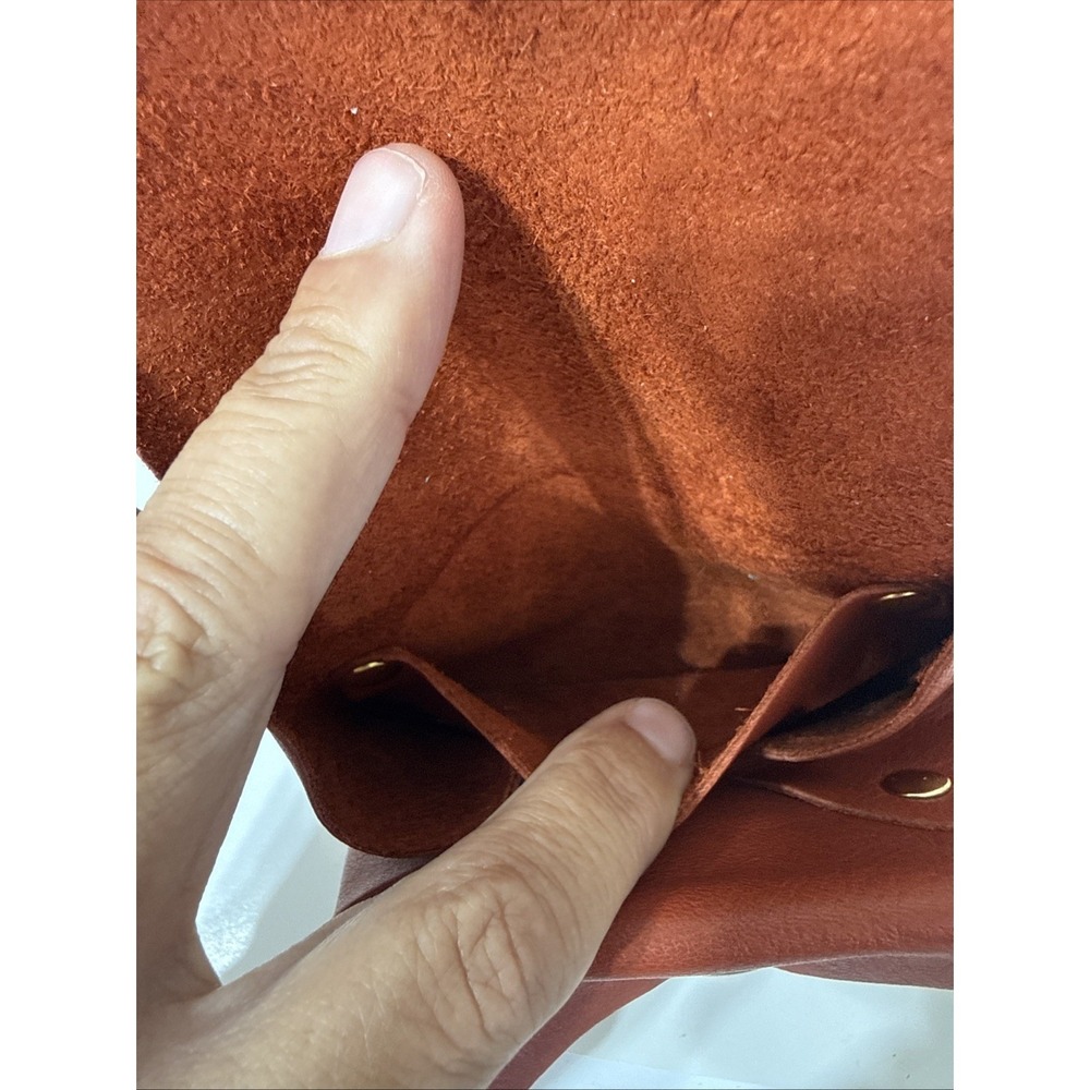 T Nobile Italy Made Burnt Orange Leather Coin ID Pouch Snap Close Quality Unisex - Picture 6 of 10